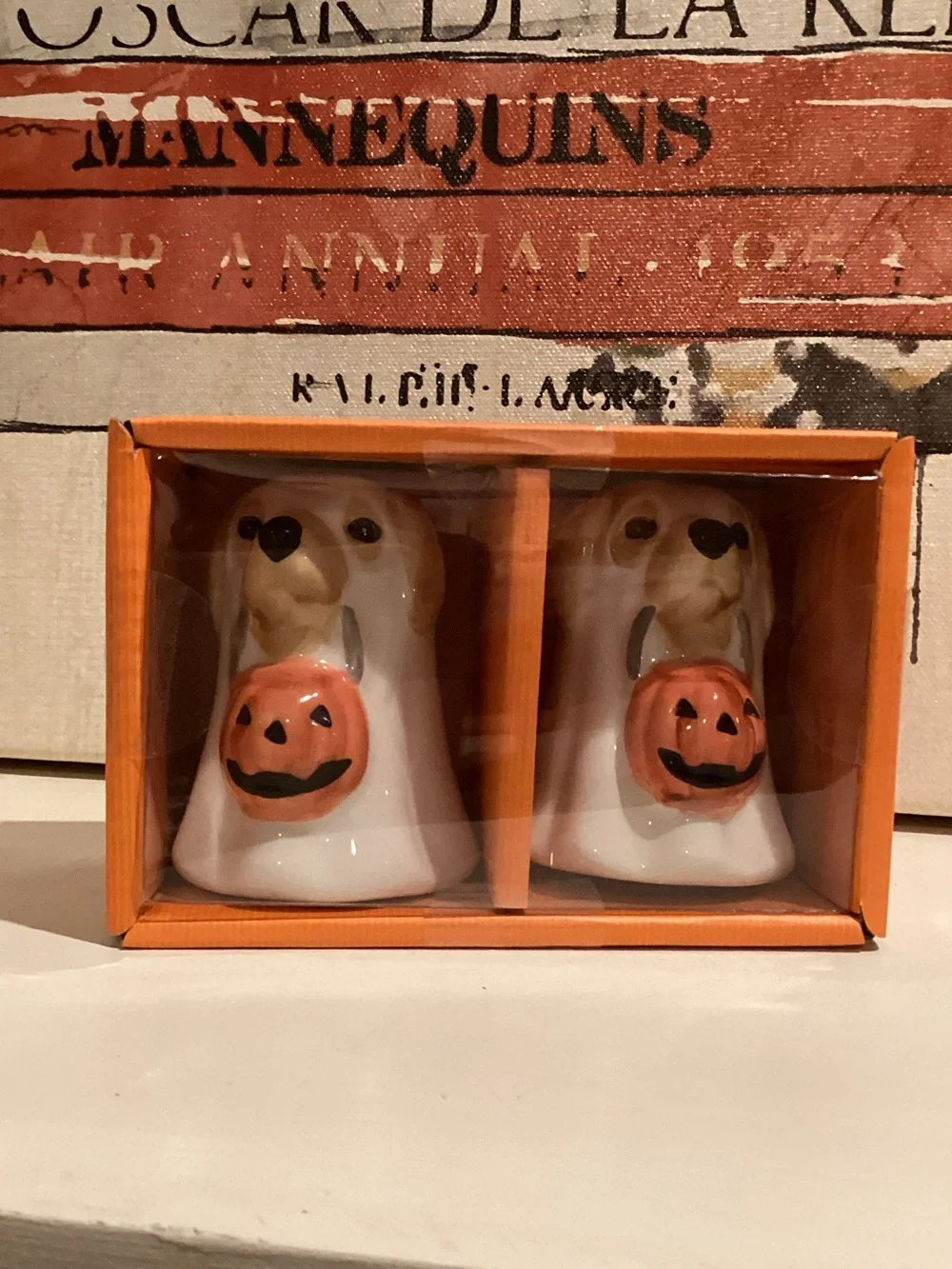 Halloween Ghost Dog Salt & Pepper Shakers
